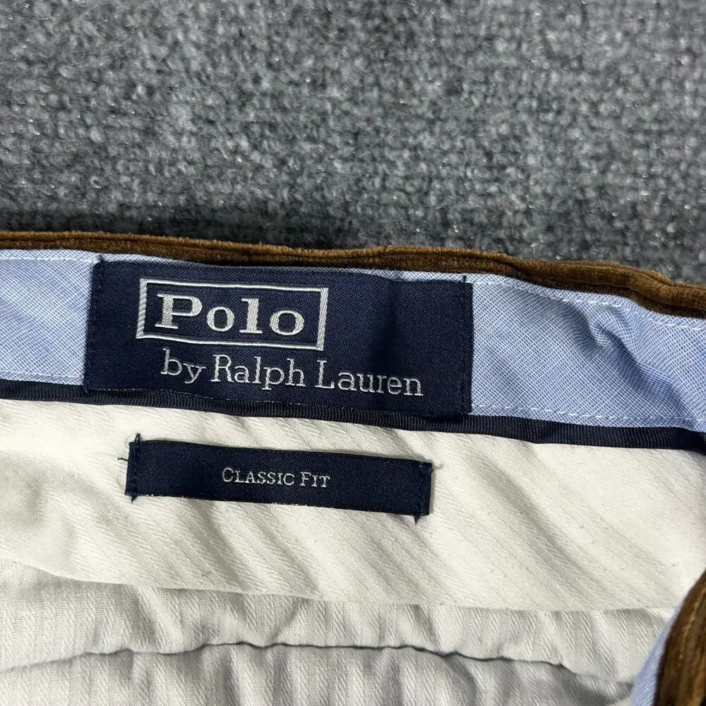 Polo Ralph Lauren Classic Fit Brown Corduroy Pants 36x32 (Fits 34x29) Stretch